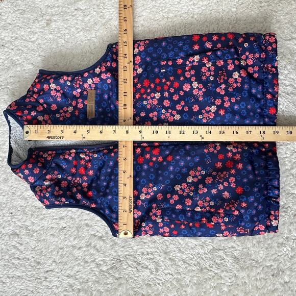 Reversible Vest Floral Buffalo David Bitton 7 8 Girls Blue Floral Sherpa Fleece - Picture 9 of 10